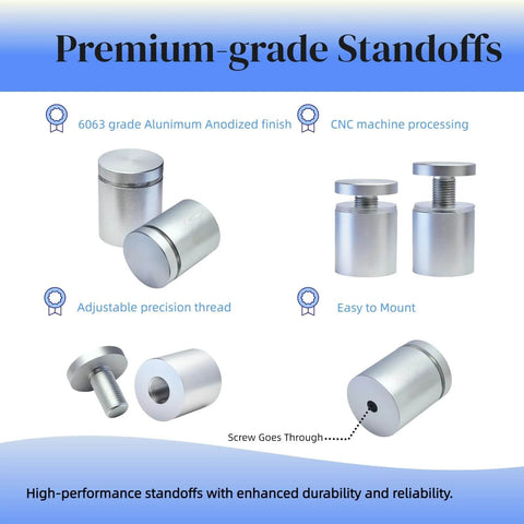 Premium-grade standoffs with adjustable precision thread and anodized finish, showcasing durability and reliability.