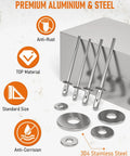 Premium 1000PCS Aluminum Pop Rivets Assortment Kit with 304 Stainless Steel Backup Washers, Anti-Rust and Anti-Corrosion Features