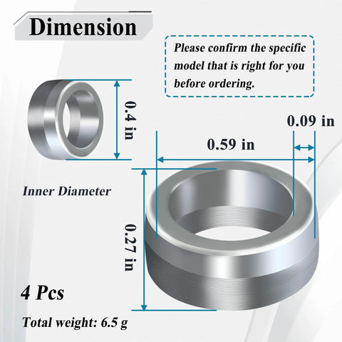 Dimensions of 4 Piece Intermediate Steering Shaft Bushings For Dodge Ram 1500 2003 To 2019 Aluminum 6061 Billet