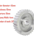 2 Pcs Metal Synchronous Pulley Gear Set for Mini Lathe Drive Wheel Aluminum Alloy 8mm Bore 10mm Shaft close-up view