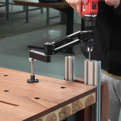 Aluminum Alloy Tapping Arm Cantilever Bracket with Universal Flexible Arm for drilling and threading on a CNC router