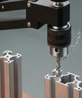 Dual Use Tapping Cantilever Bracket Aluminum Alloy Mount For CNC Machines 130mm Stroke 0 To 44mm Clamp Range in action