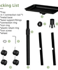 Packing list for Premium Aluminum Tattoo Tray On Wheels For Salons And Clinics, 36 Inch Rolling Service Cart, components assembly