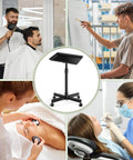 Premium Aluminum Tattoo Tray On Wheels For Salons And Clinics, 36 Inch Rolling Service Cart in a variety of professional settings.