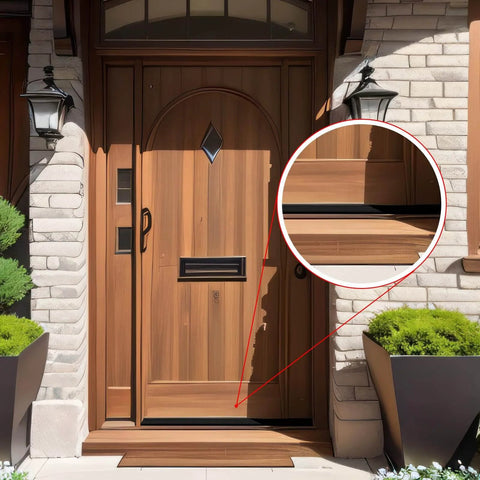 Front door with 2 Pcs 36 Inch Vinyl Replacement Insert for Adjustable Height Aluminum Thresholds with Seals 1-5/16 x 3/8 detail