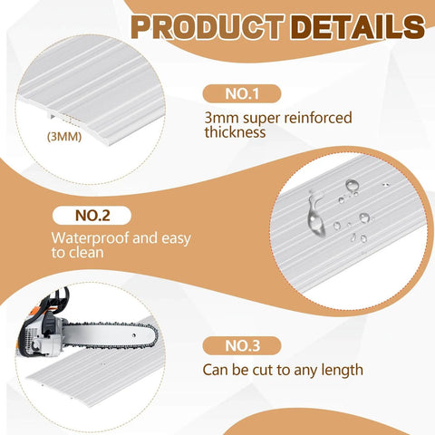 3mm reinforced aluminum 2 Pcs 6" X 1/4" X 36" Door Saddle Threshold showing waterproof surface and cuttable design for flexible use.