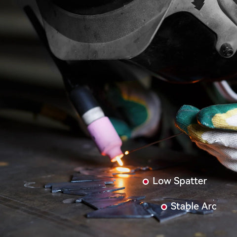 ER4043 Aluminum TIG Welding Rod Filler Wire For Aluminum Alloys, Three Thirty Second Inch Diameter, in use with low spatter shown