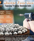 Close-up of 100Pcs .43 Caliber Hard Aluminum Balls, 1.83g Reusable Balls for Self Defense & Target Practice (100, Silver) with handgun