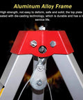 Heavy Duty Confined Space Rescue Tripod Kit With Fall Arrester Self Locking Winch And Safety Harness Emergency Rescue System aluminum frame close-up