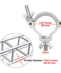 20 Pack 2 Inch Aluminum Truss Lighting Clamps O Clamp Stage Lighting Mounts For Moving Heads Par Lights And Spotlights Heavy Duty 100 Kg Load Capacity TUV Certified Fits 48 To 51 Mm Truss Quick Attach And Reposition With Corrosion Resistant Design