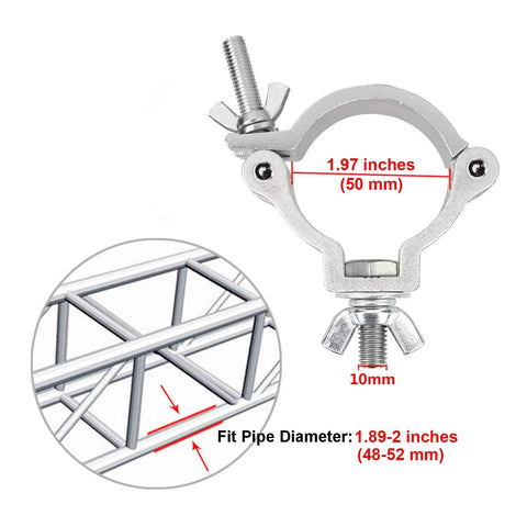 20 Pack 2 Inch Aluminum Truss Lighting Clamps O Clamp Stage Lighting Mounts For Moving Heads Par Lights And Spotlights Heavy Duty 100 Kg Load Capacity TUV Certified Fits 48 To 51 Mm Truss Quick Attach And Reposition With Corrosion Resistant Design