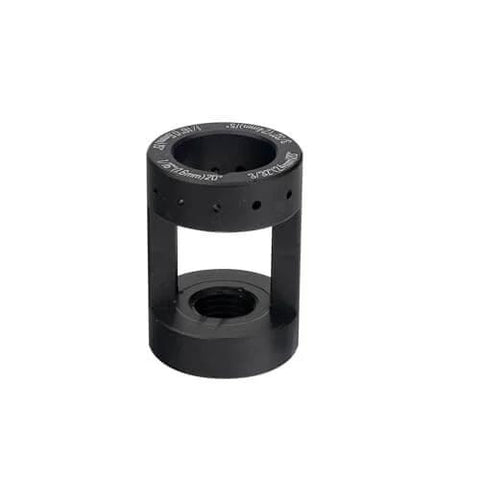 Aluminum Tungsten Electrode Sharpener Grinder Head For TIG Welding Tool with cut off slot, multi angle offsets, front view