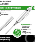 Aluminum Precision Vehicle Oiler Pen with Pinpoint Applicator and Pocket Clip Cover for SUVs RVs Trucks Portable Auto Lubrication Tool