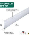All Season Door Sweep For Heavy Duty Aluminum And Vinyl Seals Bottom Gaps Keeps Indoor Comfort And Energy Use Low, 36 Inch White
