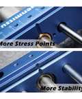 Close-up view of the Beefy Aluminum Bench Vise Clamp for Precision CNC Router and Milling, showing stress points and stability features.