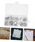 Temperature Resistant Gasket Washers Set 200 Pcs For Automotive And Industrial Leak Prevention In A Compact Storage Box