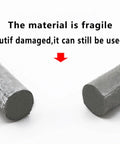 Close-up of two aluminum welding rods showing fragility, labeled 12Pcs Low Temperature Aluminum Welding Rods With Built In Flux For Quick Repairs.