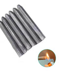 6 pcs of 12Pcs Low Temperature Aluminum Welding Rods With Built In Flux For Quick Repairs On Stainless Steel Iron And Copper Easy Melt Solder Sticks No External Flux Needed 3 Inch Each Beginner Friendly DIY Repair Kit with inset showing flame application