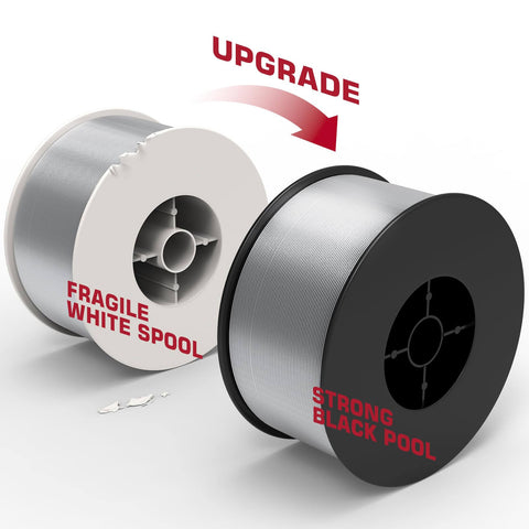 ER4043 Aluminum Welding Wire For MIG.035 Inch Diameter 1 Pound Spool AlSi5 Filler Metal comparison of white and black spool