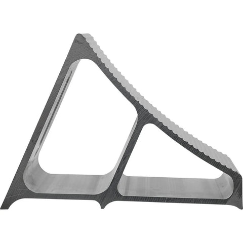 Heavy Duty Aluminum Wheel Chock For Trucks And Semis With Ribbed Slope For Maximum Grip And Secure Parking On Snow And Ice 6 x 8.75 x 5.86 Inch side view