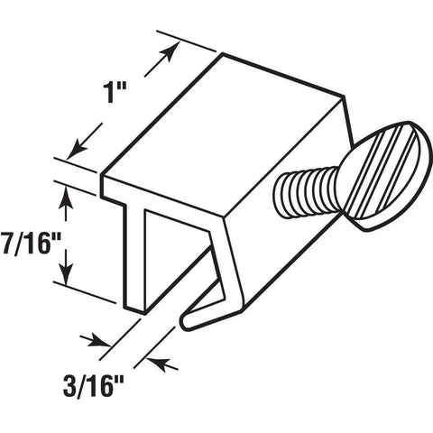 Diagram of Aluminum Sliding Window Security Lock Four Pack With Thumb Turn Screw, detailed dimensions for no tools installation