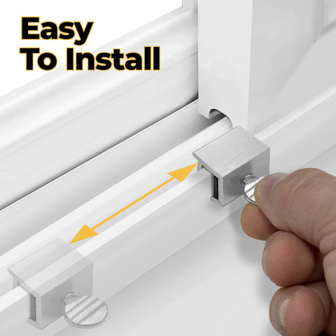 10 Pack Adjustable Aluminum Window Locks For Vertical And Horizontal Windows No Drill Install Secure Sliding Track Lock 28-36mm Clearance