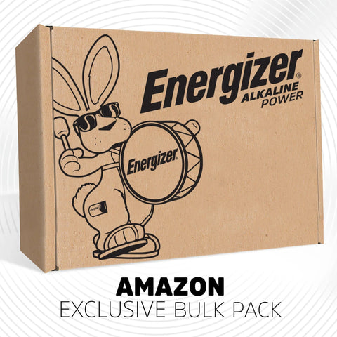 Box for Alkaline AAA Batteries 32 Pack Long Lasting for Electronics and Emergency Gear, featuring Energizer mascot.