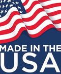 American flag with text 'Made in the USA' on a blue background.