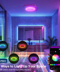 Bathroom Exhaust Fan With Bluetooth Speaker And Light, 110 CFM Quiet 1.0 Sone Shower Vent in a lit bathroom with RGB lighting