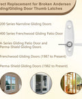 Tribeca Style Sliding Door Latch Replacement For Andersen Locks 2573609 Zinc Alloy With Anti-Corrosion Coating Direct Fit features