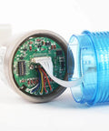 Close-up of 4 Stack LED Andon Tower Signal Light With Buzzer For Industrial Lines Red Yellow Green Blue On Off Flash ABB Selector Switch