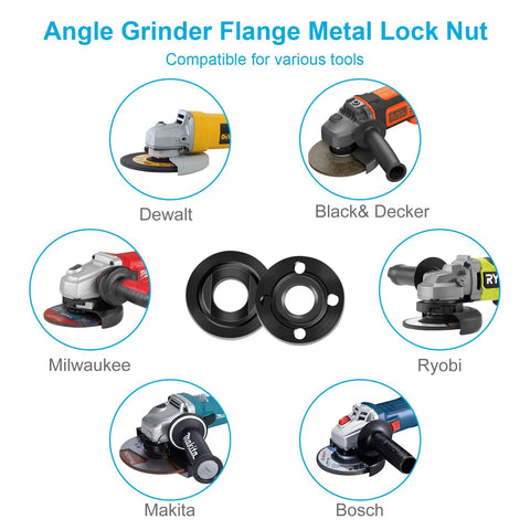 7 Piece Angle Grinder Nut And Flange Wrench Kit With 5/8-11 Thread for fast wheel changes, compatible with various tools like Dewalt and Bosch.