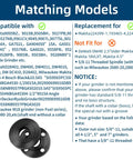 Compatibility chart for 7 Piece Angle Grinder Nut And Wrench Set With Extended Wrench And Six Thick Flange Nuts.