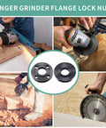 9 Piece Angle Grinder Nut Kit With Wrench Inner And Outer Nuts Flanges For Five Eighths Inch 11 Thread Shafts Compatible With 4.5 Inch And 5 Inch Grinders