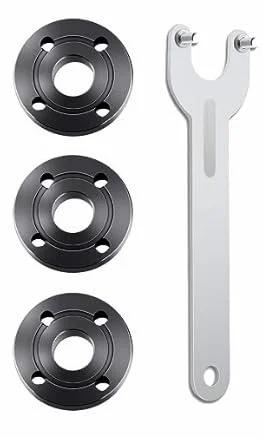 9 Piece Angle Grinder Nut Kit With Wrench Inner And Outer Nuts Flanges For Five Eighths Inch 11 Thread Shafts