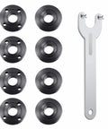 9 Piece Angle Grinder Nut Kit With Wrench Inner And Outer Nuts Flanges For Five Eighths Inch 11 Thread Shafts Compatible