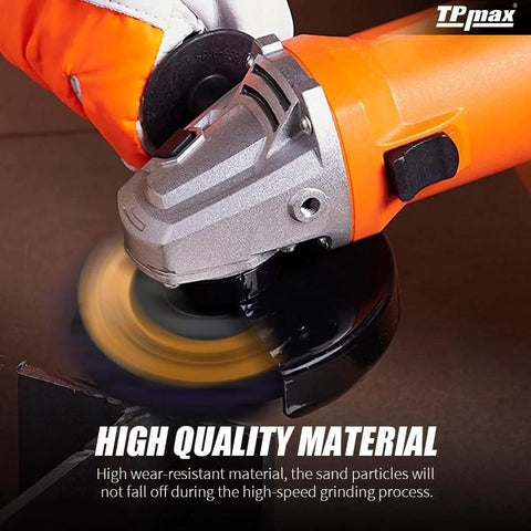 4 1/2 Inch Stripping Discs Seven Eighths Inch Arbor For Angle Grinder Purple Rust Remover Wheel in action on metal surface