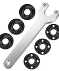 7 Piece Angle Grinder Nut And Flange Wrench Kit With 5/8-11 Thread For Fast Wheel Changes Includes One Wrench And Six Flange Nuts Inner And Outer To Fit Most 4 1/2 Inch 5 Inch And 7 Inch Grinders