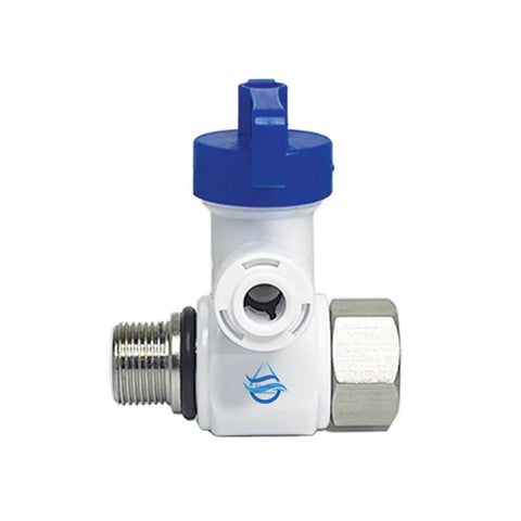 Dual O Ring Quick Connect Angle Stop Valve Adapter No Fuss 3/8 Inlet To 3/8 Or 1/4 Inch Tubing Stainless Steel Chassis Lead Free