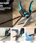 Heavy Duty Multipurpose Angled Craft Scissors 10 Inch Japanese Stainless Steel Serrated Blade Industrial Shears cutting carpet