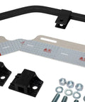 Angled mud flap hanger with three-coil damping spring and reflective plate delivers stable alignment, reduces vibration, and resists rust with black powder coating and E coating; hardware included, sold as a pair