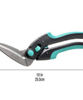 Heavy Duty Multipurpose Angled Craft Scissors 10 Inch Japanese Stainless Steel Serrated Blade Industrial Shears with measurement
