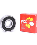 Angular Contact Ball Bearing 3204-2RS with 2RS seal, shown with packaging, supports radial and axial loads, ideal for motors and gearboxes.