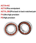 Angular Contact Ball Bearing Pair 71807AC 35x47x7mm P5 High Precision For Machine Tool Spindles, side view showing two back-to-back bearings.