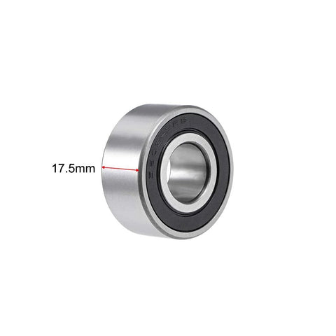 Angular contact bearing 17x40x17.5mm sealed on both sides 3203-2RS pack of 2 for compact spaces, chromium steel, ABEC 1 tolerance