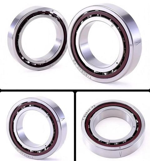 Angular Contact Ball Bearing Pair 71807AC 35x47x7mm P5 High Precision for machine tool spindles, GCr15 steel, multiple views