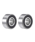 Angular contact bearing 17x40x17.5mm sealed on both sides 3203-2RS pack of 2 for compact spaces, chromium steel, side view