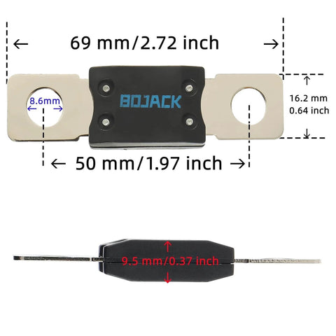 60A ANM Bolt-On Fuse Pack for Cars, Trucks, RVs, Buses and Caravans, Time-Delay Slow-Blow High-Current Replacement, side view