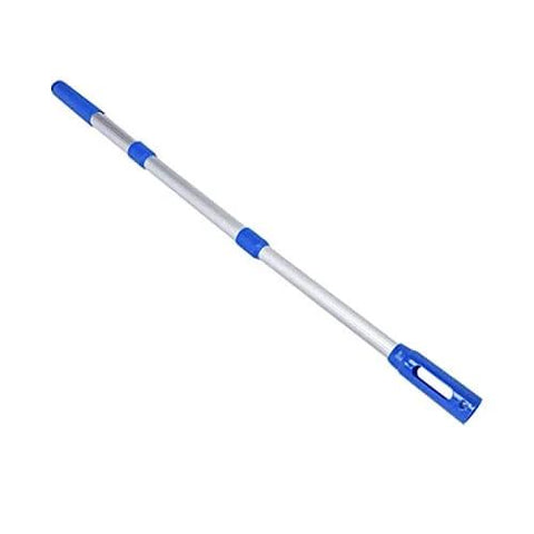 Professional Anodized Aluminum Telescopic Pool Pole 3 Piece Adjustable Expandable With Strong Grip Lock, blue color, extended view