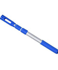 Professional Anodized Aluminum Telescopic Pool Pole 3 Piece Adjustable Expandable With Strong Grip Lock, blue handle, side view